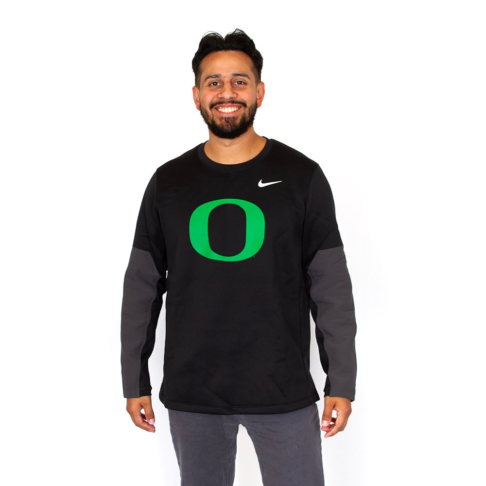 Classic Oregon O, Nike, Black, Pullover, Performance/Dri-FIT, Men, Football, Midweight, Coaches, Pullover, Sweatshirt, 926072